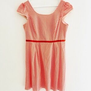 Runway Australia Coral Polka Dot Retro Cotton Mini Dress 14